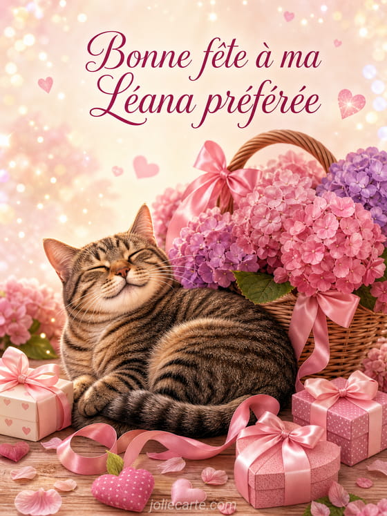 Carte bonne fête Léana