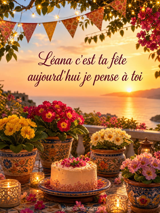 Carte bonne fête Léana