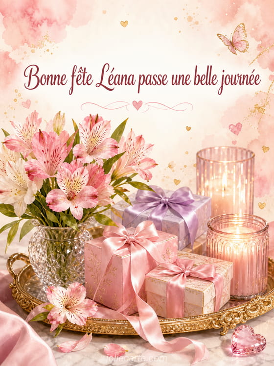 Carte bonne fête Léana