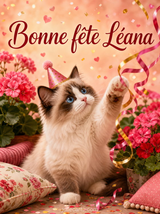 Carte bonne fête Léana