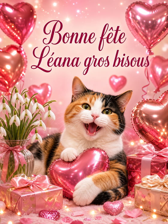 Carte bonne fête Léana