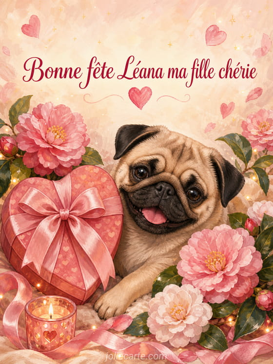 Carte bonne fête Léana