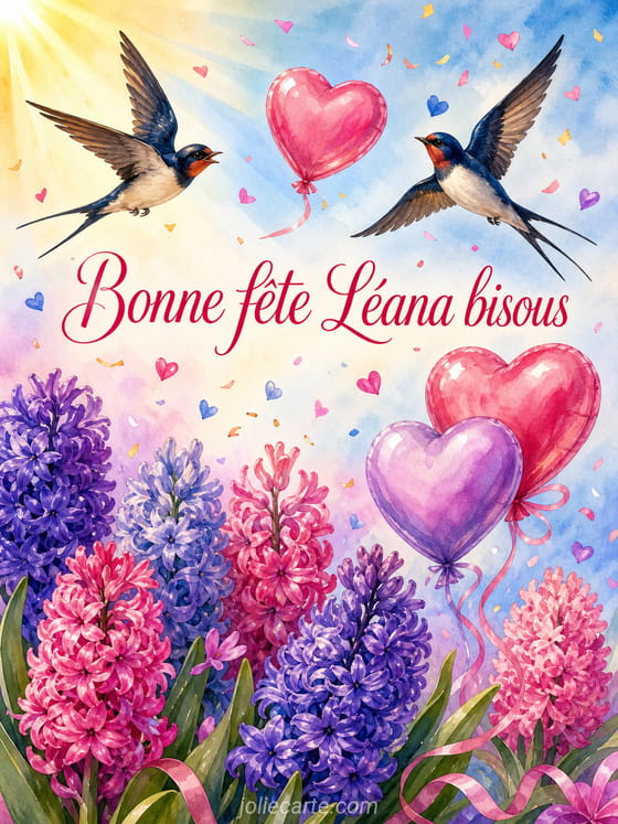Carte bonne fête Léana