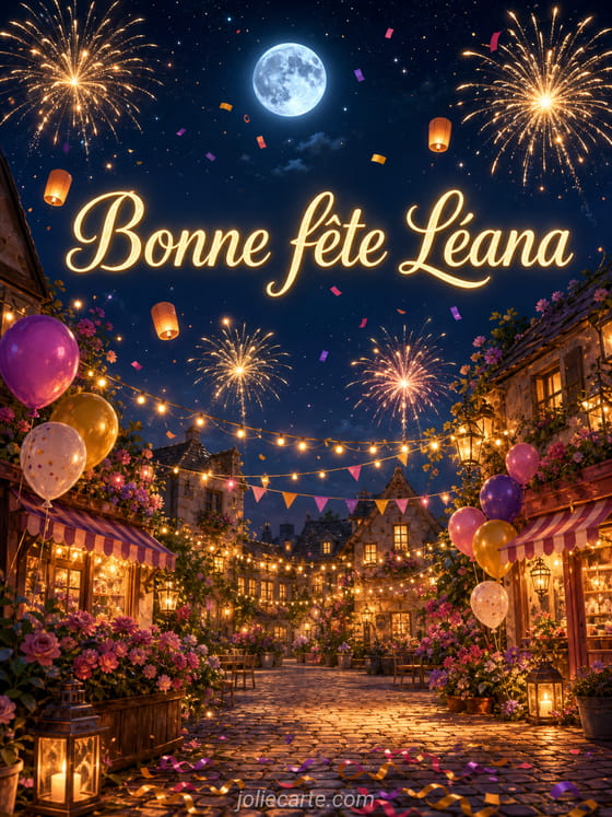 Carte bonne fête Léana
