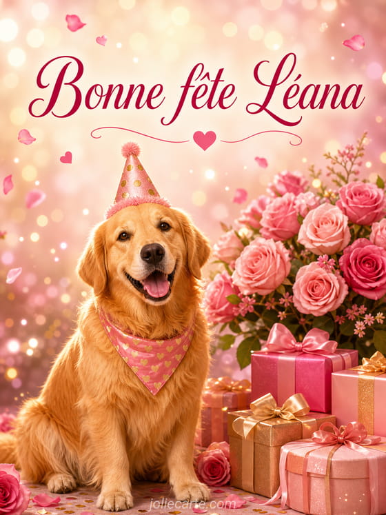 Carte bonne fête Léana