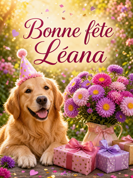Carte bonne fête Léana