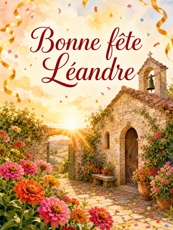 Carte bonne fête Léandre