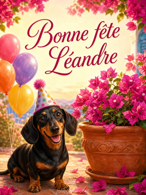Carte bonne fête Léandre