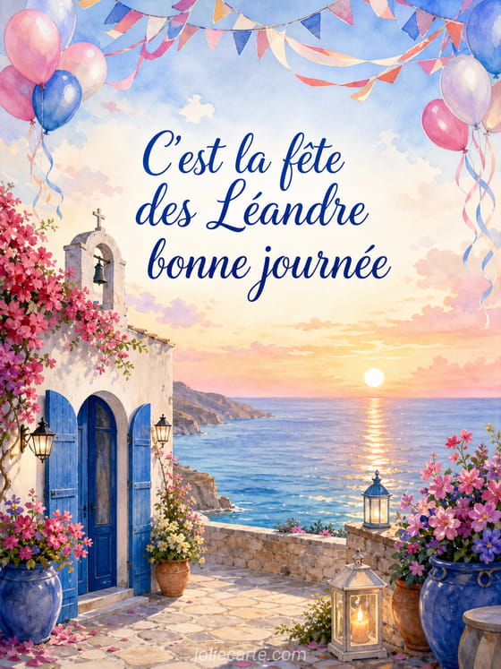 Carte bonne fête Léandre