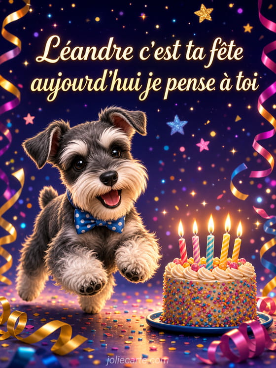 Carte bonne fête Léandre