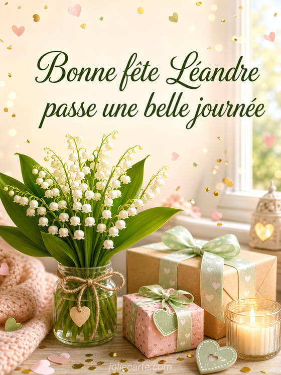 Carte bonne fête Léandre