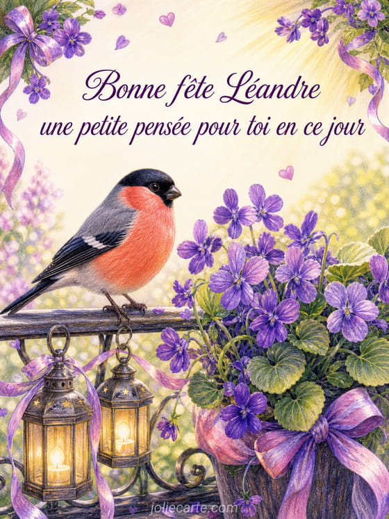 Carte bonne fête Léandre