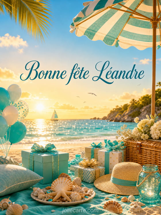 Carte bonne fête Léandre