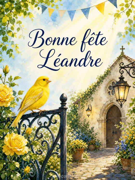 Carte bonne fête Léandre