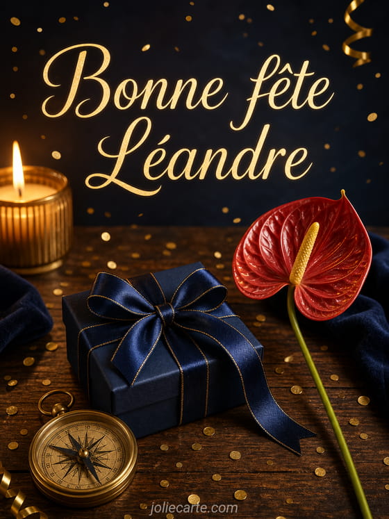 Carte bonne fête Léandre