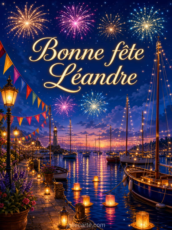 Carte bonne fête Léandre