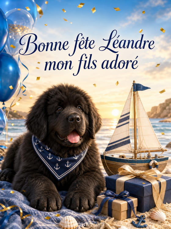 Carte bonne fête Léandre