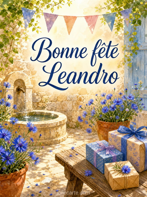 Carte bonne fête Leandro