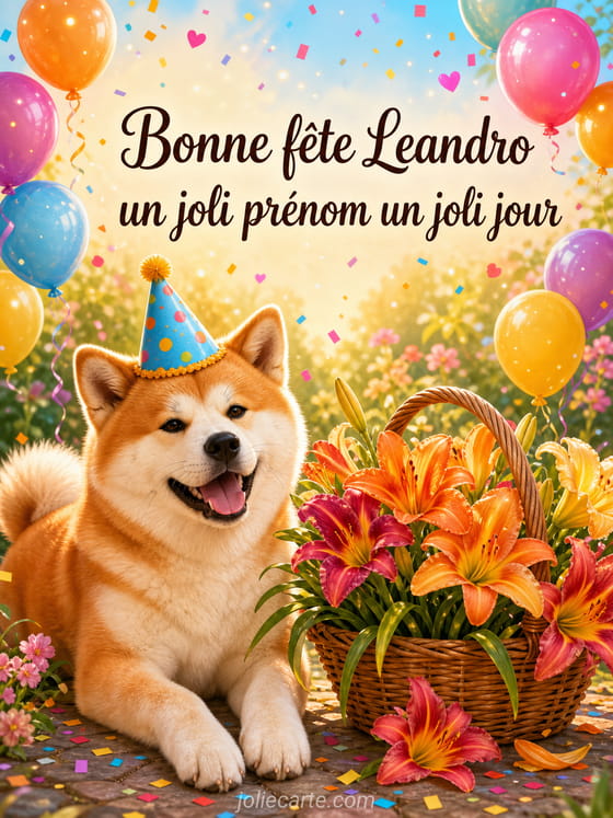 Carte bonne fête Leandro