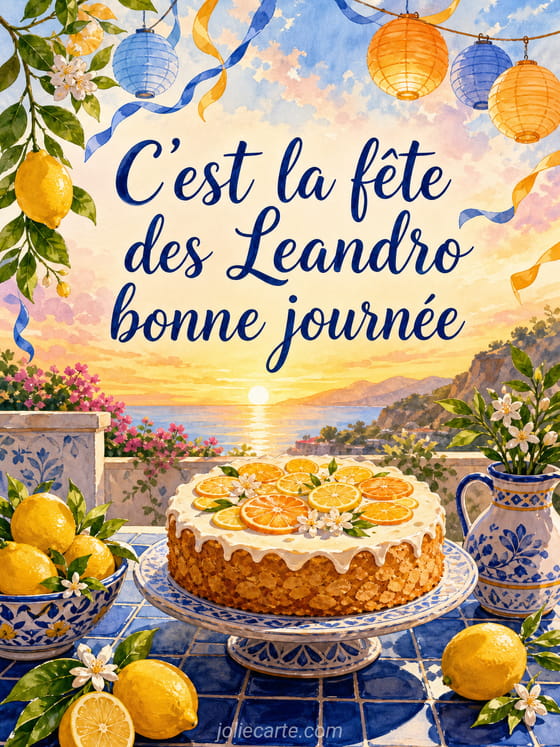 Carte bonne fête Leandro