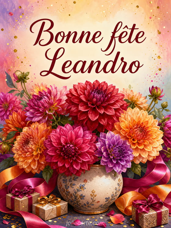 Carte bonne fête Leandro