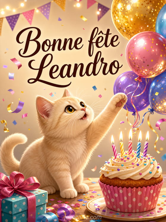 Carte bonne fête Leandro