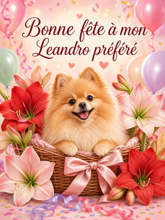 Carte bonne fête Leandro