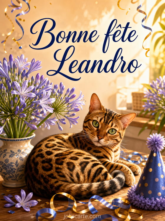 Carte bonne fête Leandro