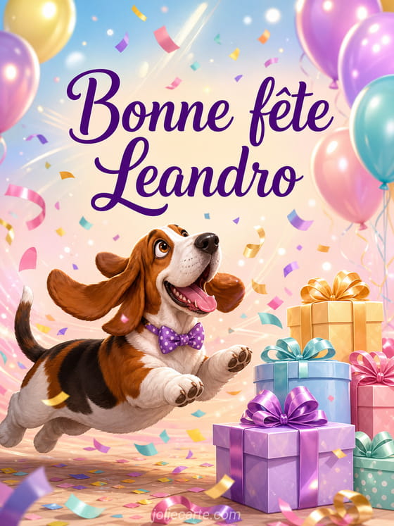 Carte bonne fête Leandro