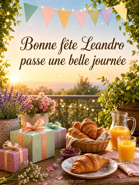 Carte bonne fête Leandro