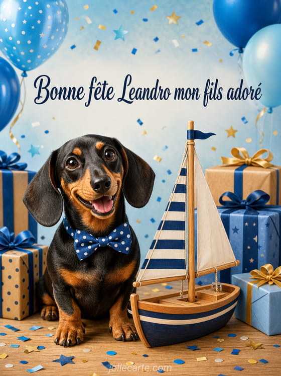 Carte bonne fête Leandro