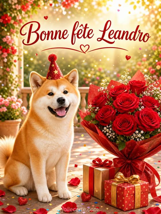 Carte bonne fête Leandro