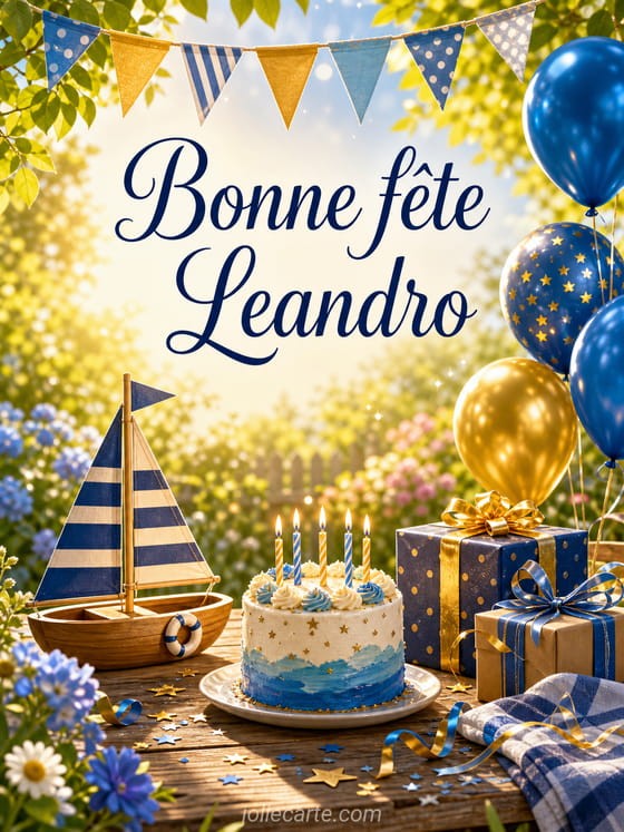 Carte bonne fête Leandro