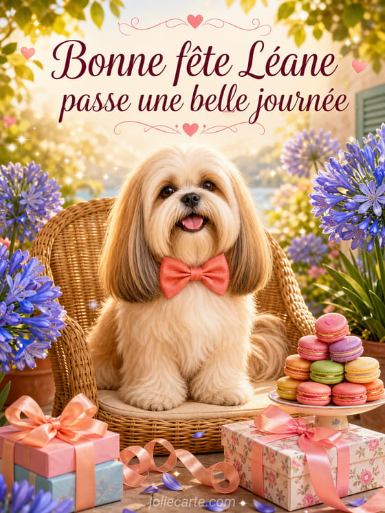Carte bonne fête Léane