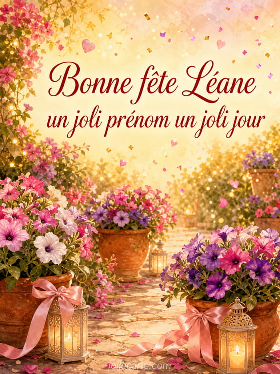 Carte bonne fête Léane