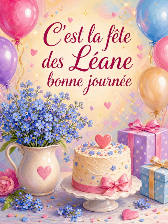Carte bonne fête Léane