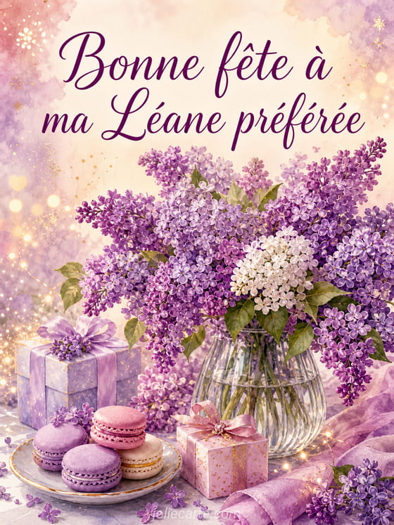 Carte bonne fête Léane
