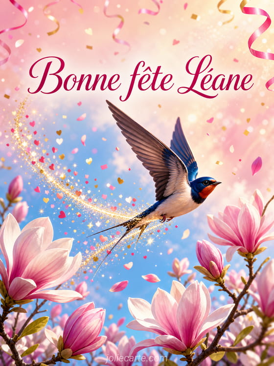 Carte bonne fête Léane