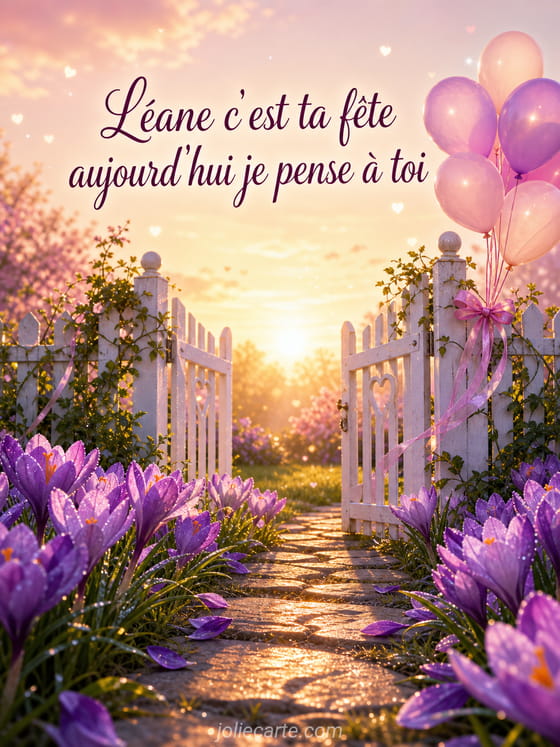 Carte bonne fête Léane