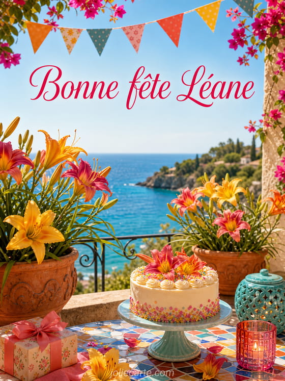 Carte bonne fête Léane