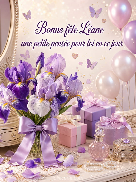 Carte bonne fête Léane