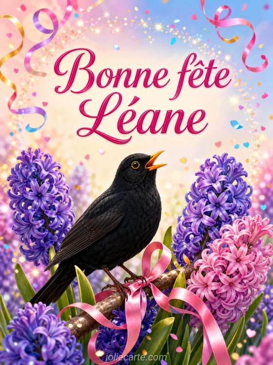 Carte bonne fête Léane