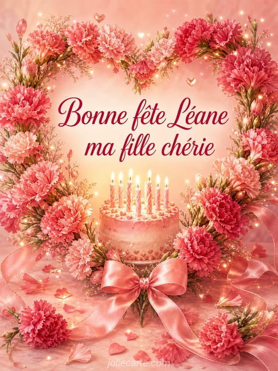 Carte bonne fête Léane