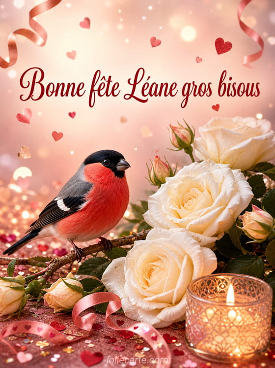 Carte bonne fête Léane