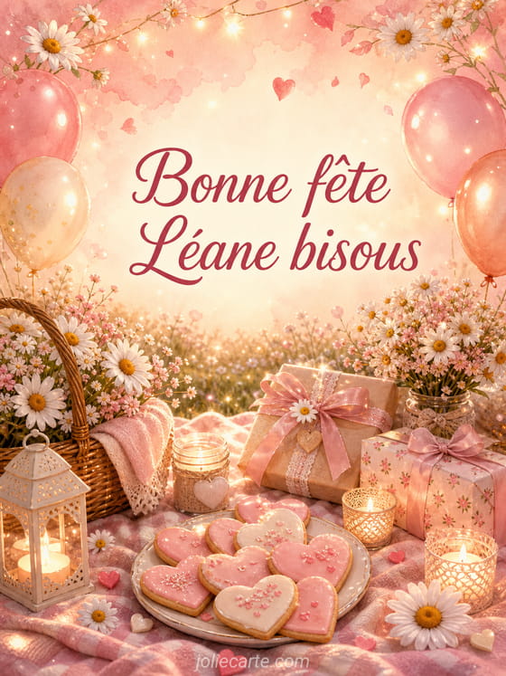 Carte bonne fête Léane