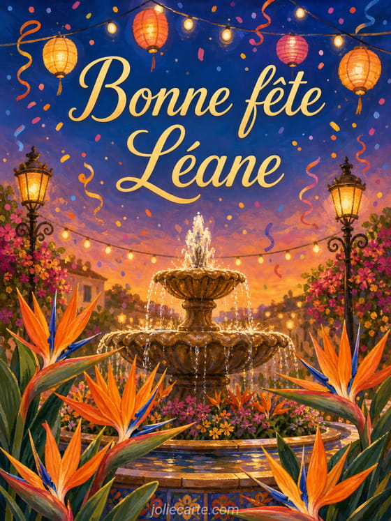 Carte bonne fête Léane