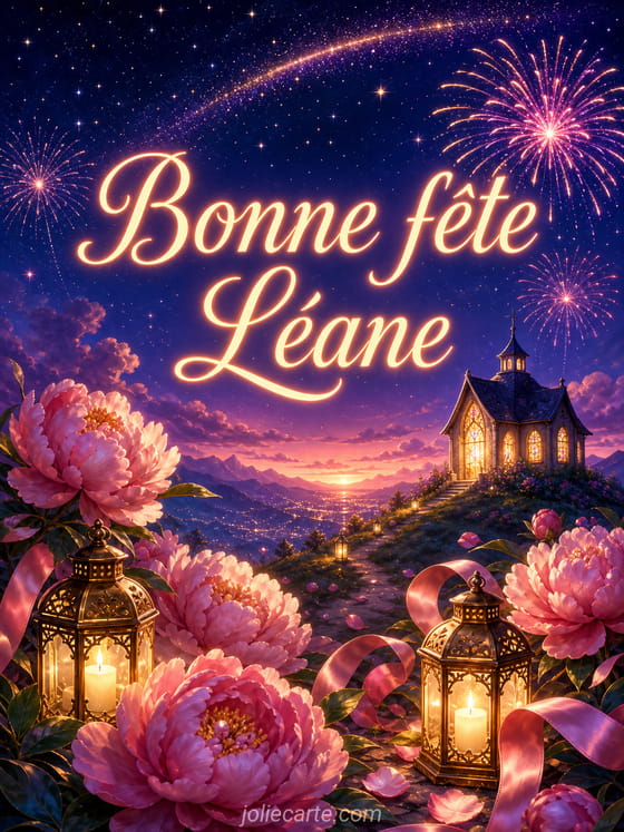 Carte bonne fête Léane