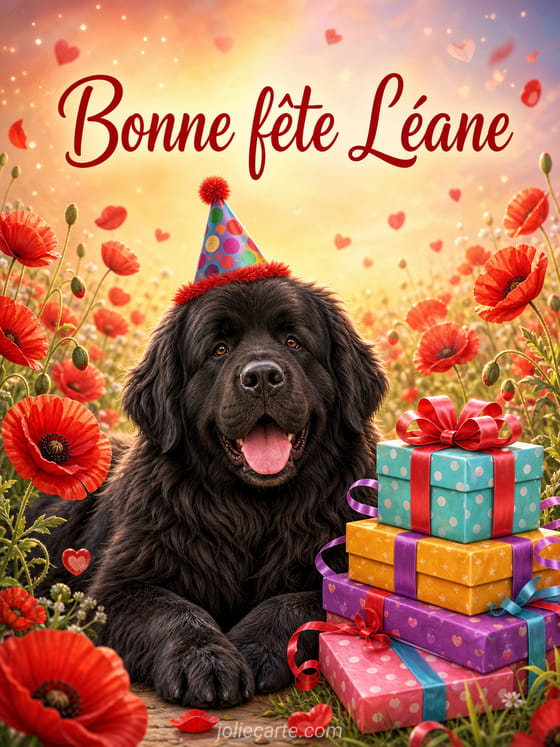 Carte bonne fête Léane