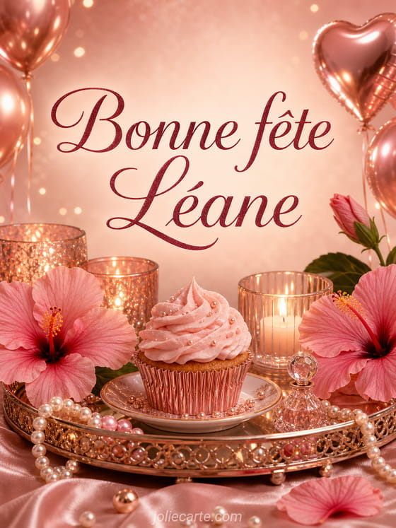 Carte bonne fête Léane