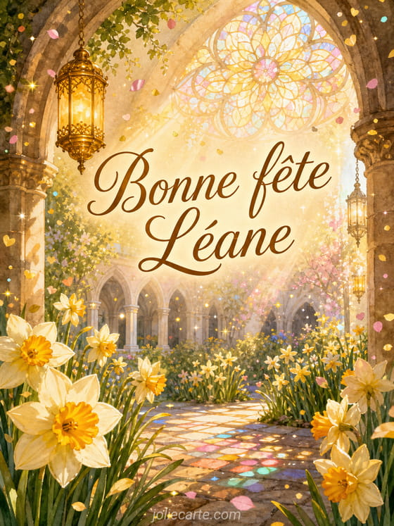 Carte bonne fête Léane